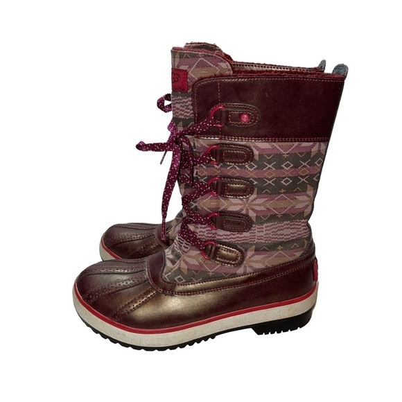 UGG Baroness Nordic Sugar Plum Burgundy Duck Boots Size 7 - Picture 3 of 8